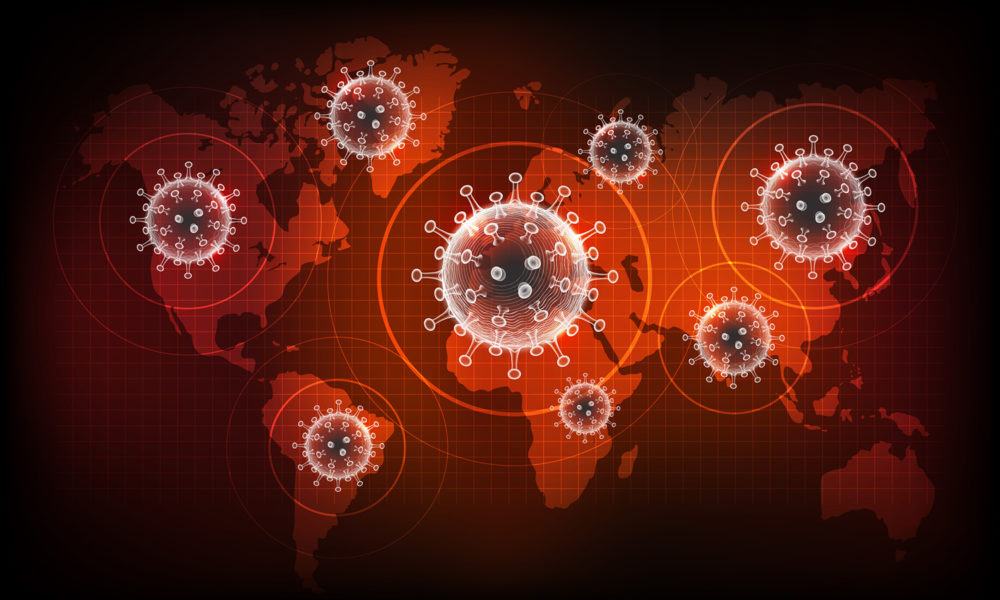 Coronavirus disease COVID-19 infection medical. New official name for Coronavirus disease named COVID-19, pandemic risk on world map background